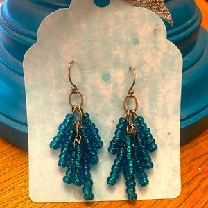 💙 Blue Glass and Sterling Silver Firework Earrings 💙